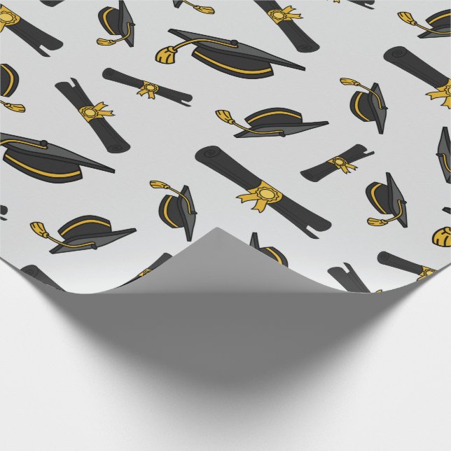 Klassiska Studenten-dagarsdiplom och Caps Grått Gi Presentpapper (Hörn)