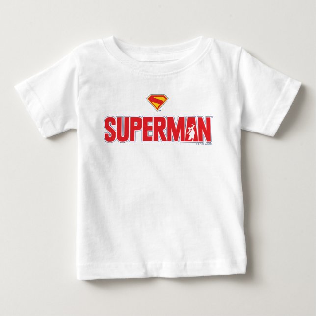 Klassiska Superman Fetstil Logotyp T Shirt (Framsida)