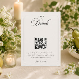 Klassiska svarta elfenbens kalligrafi QR-koddetalj Tilläggskort