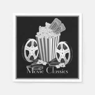 Klassiska svarta och vita filmer pappersservett