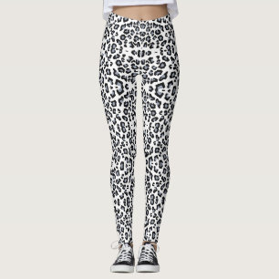 Klassiska svarta och vita leoparder leggings