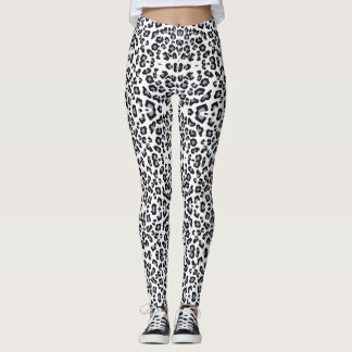 Klassiska svarta och vita leoparder leggings