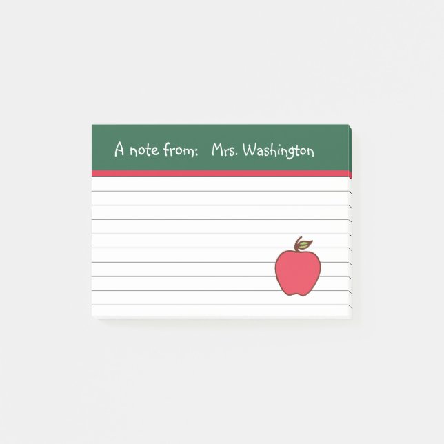 Klassiska Teacher's Apple Post It-lappar Post-it Block (Framsida)