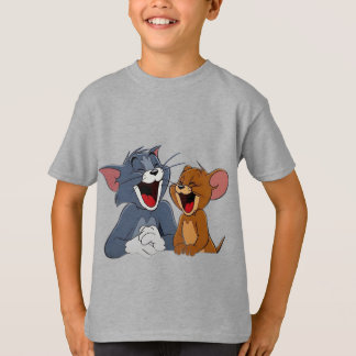 Klassiska Tecknade Katt och Mus Bästa Vänner Skrat T Shirt