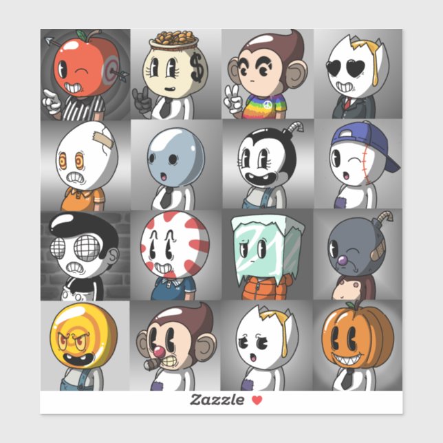 Klassiska Tecknadens vänskapsmärken Klistermärken (Ark)