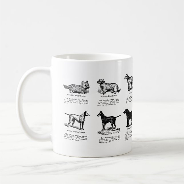 KLASSISKA TERRIER-HUNDRASER COFFEE MUGG (Vänster)