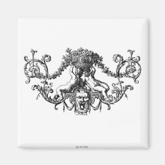 Klassiska två Cherubs med Ivy och Flowers Magnet