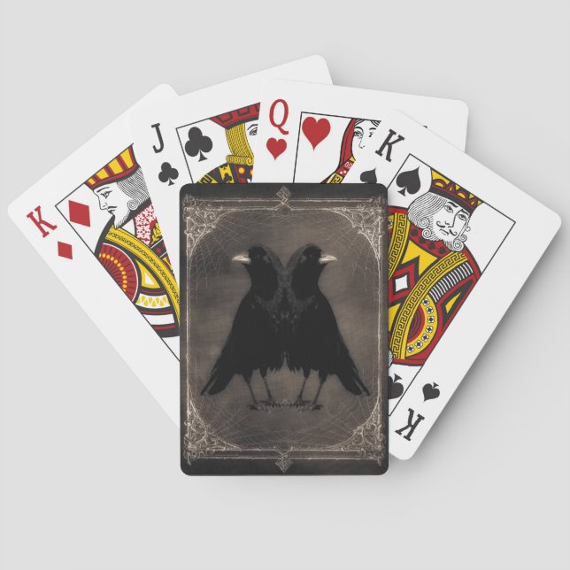 Klassiska uppspelningskort för Ephemera Twin Kråka Casinokort (Baksidan)