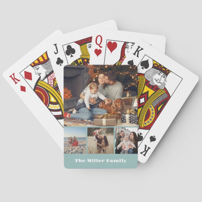 Klassiska uppspelningskort för Family Photo Collag Casinokort (Baksidan)