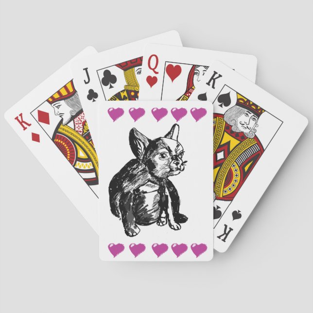 Klassiska uppspelningskort för Kärlek Bulldog Hund Casinokort (Baksidan)
