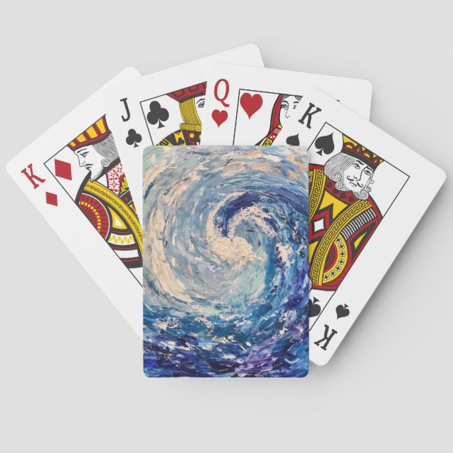 Klassiska uppspelningskort för vågdesign casinokort (Baksidan)