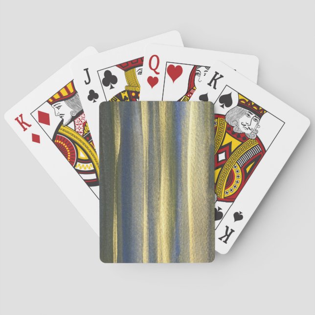 Klassiska uppspelningskort Guld Blue Linjer Spel Kort (Baksidan)