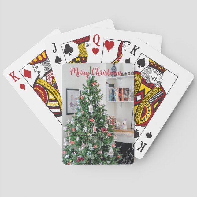 Klassiska uppspelningskort i god jul Träd Casinokort (Baksidan)