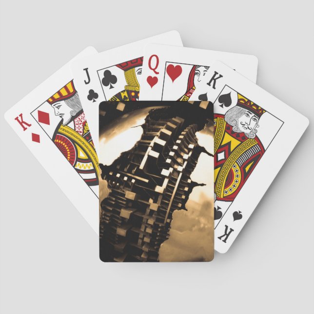 Klassiska uppspelningskort i ro Guld Casinokort (Baksidan)