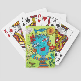 Klassiska uppspelningskort med konst "Flower Child Casinokort