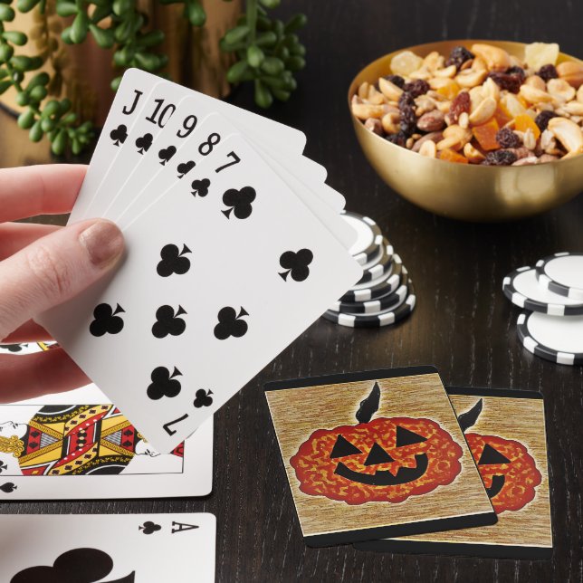Klassiska uppspelningskort med Pumpkin Ansikte Casinokort (På plats)