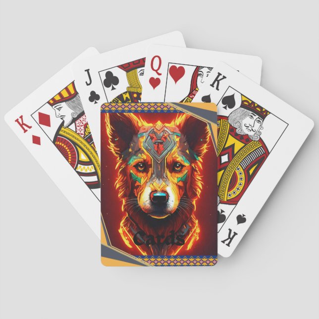 Klassiska uppspelningskort med Whimsical Hundar fä Casinokort (Baksidan)