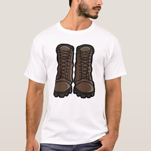 Klassiska vandrarkängor i retro-stil t shirt (Framsida)