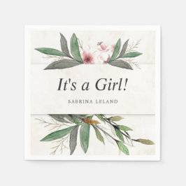 Klassiska vattenfärgade botaniska Blommar Pappersservett