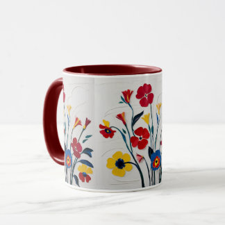 Klassiska vattenfärgsblommor i Bright Hues Mugg