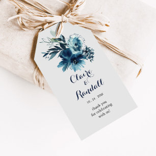 Klassiska vattenfärgsfärger Blommigt Bröllop Gift- Presentetikett
