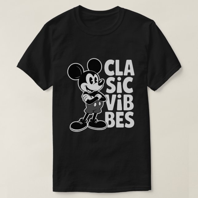 Klassiska Vibrationer Retro Tecknad Mus T-Shirt De (Design framsida)