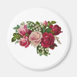Klassiska viktorianska rosor liljekonvalj romantik magnet