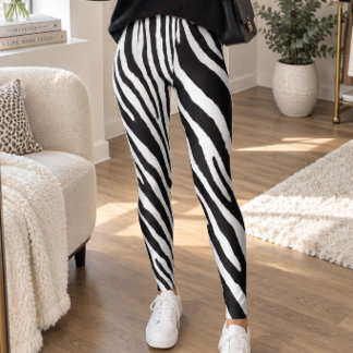 Klassiska vilda zebrastreck leggings