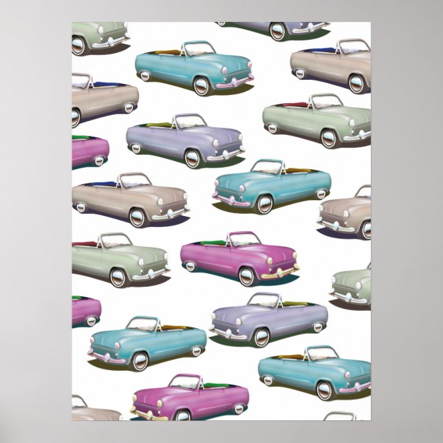 Klassiska vintagar i mönster poster (Framsidan)