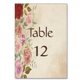 Klassiska Vintage röda och rosa rosor Bordsnummer