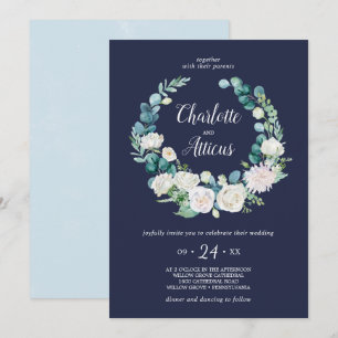 Klassiska vita blommor Avslappnad för sjökrans i Inbjudningar
