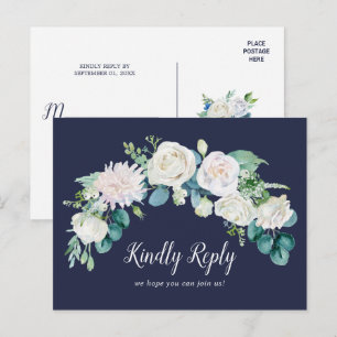 Klassiska vita blommor OSA på begäran om Sång Inbjudan Vykort