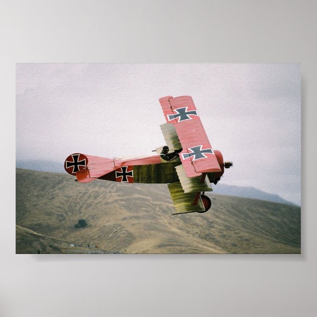 Klassiska Warbird: Fokker Dr.1 Tri-Flygplan Poster (Framsidan)