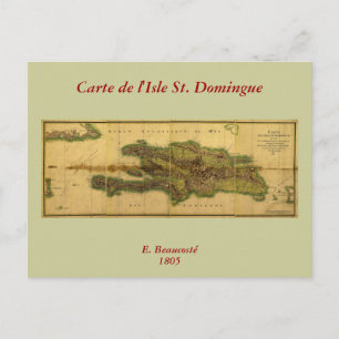 Klassiskt 1805 Antiquarian Karta of Hispaniola Vykort