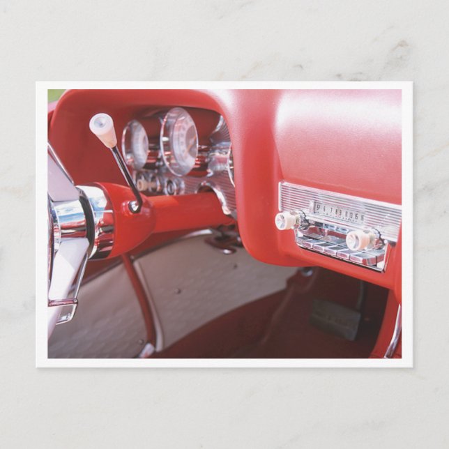 Klassiskt 1959 Coronet Car Dash Photograph Vykort (Framsida)
