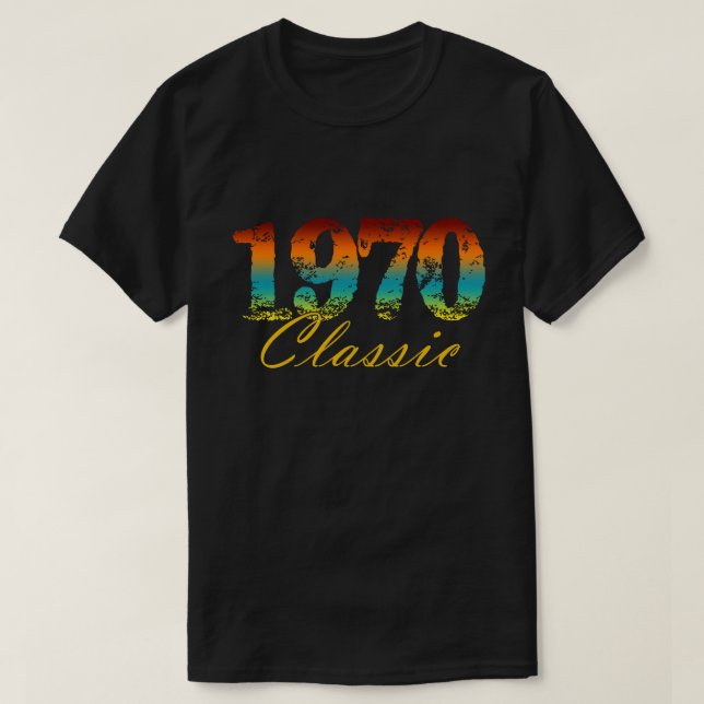Klassiskt 1970-tal född 1970-födelsedagspresent t shirt (Design framsida)