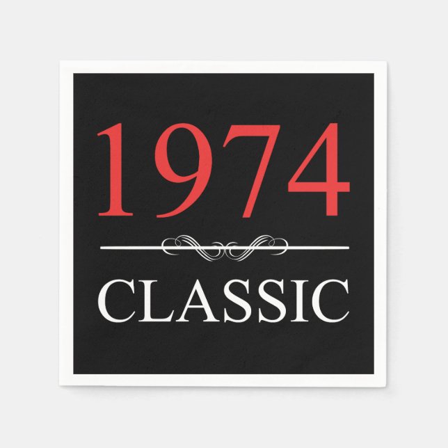 Klassiskt 1974 50:e födelsedag pappersservett (Framsidan)