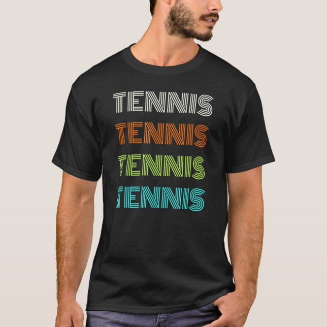 Klassiskt 70-tal Stil tennis T Shirt (Framsida)