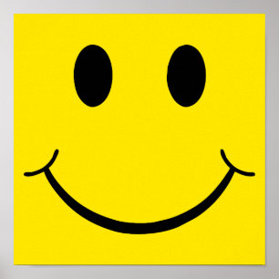 Klassiskt 70-tals Gult Glad Smiley Poster