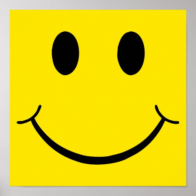 Klassiskt 70-tals Gult Glad Smiley Poster (Framsidan)