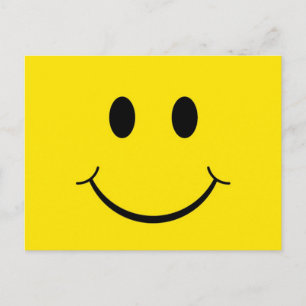Klassiskt 70-tals Gult Glad Smiley Vykort