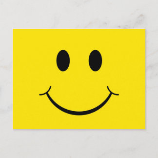 Klassiskt 70-tals Gult Glad Smiley Vykort