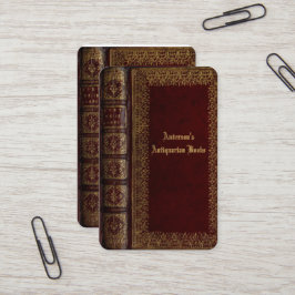 klassiskt affärskort för antikvarialbutik i bok visitkort