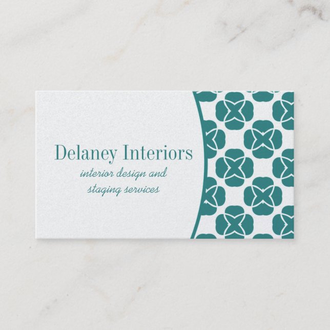 Klassiskt Affärskort, Teal Visitkort (Framsida)