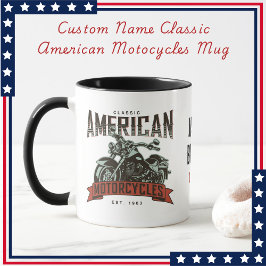 Klassiskt amerikanskt anpassade namn-motocyklar mugg