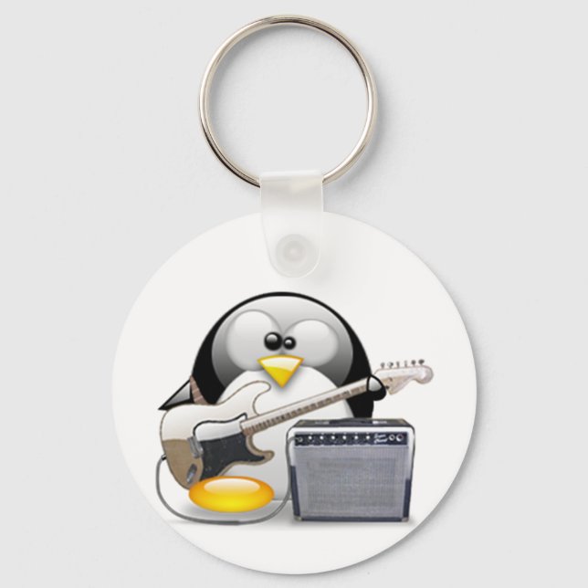 Klassiskt amerikanskt gitarr och förstärkare Tux Nyckelring (Framsida)