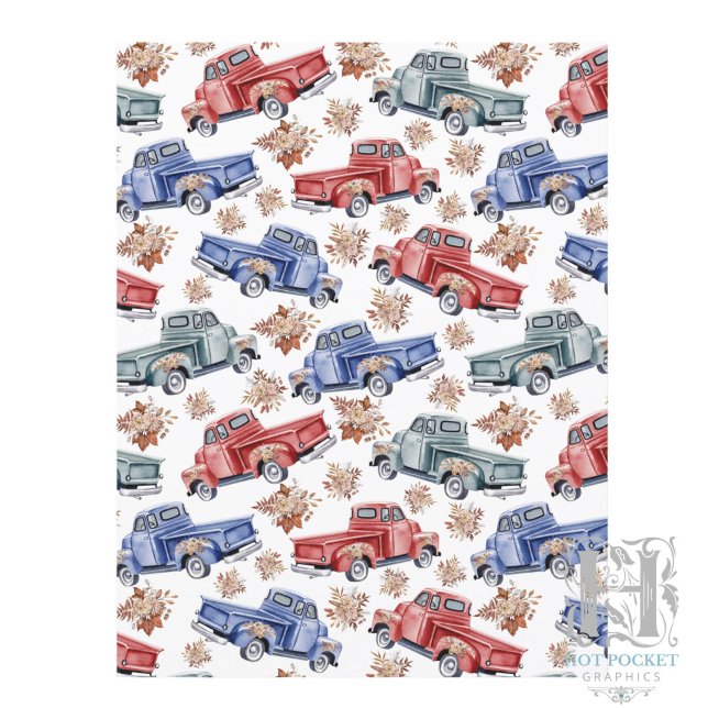 Klassiskt amerikanskt Pickup Truck Scrapbookpapper (Skapare uppladdad)