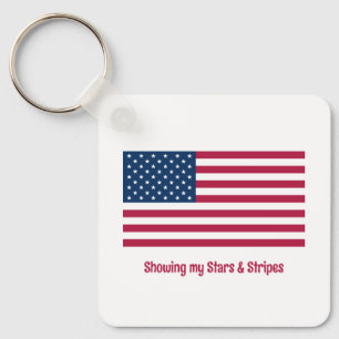 Klassiskt amerikanskt Pride med Flagga Namn Say Ev Nyckelring