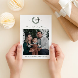 Klassiskt andningsmonogram ett foto-Helgdag Inbjudningar