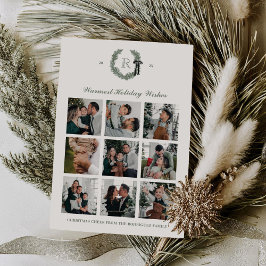 Klassiskt andningsmonogram multifoto-Helgdag Inbjudningar